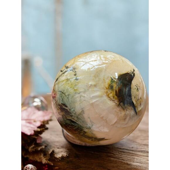 Vtg Decoupage Barry Patch Round Christmas Ornament Quails Nature Bird Watching - Picture 5 of 8